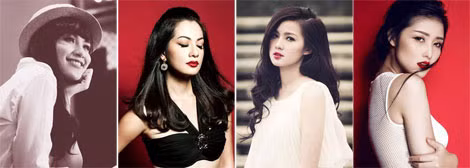 Từ trái sang phải: Lưu Thị Diễm Hương, Ngọc Thúy, Tâm Tít, Triệu Thị Hà.