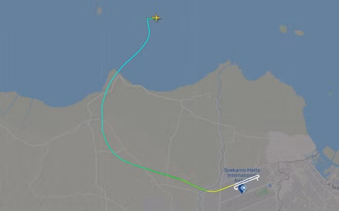 Vị trí chiếc máy bay mất tích. Ảnh: Flight Radar24