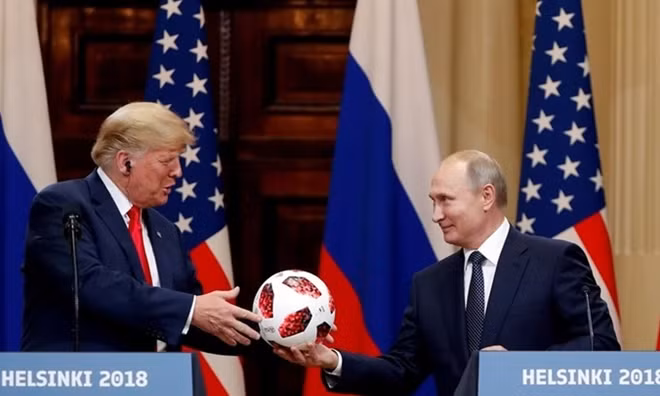 Tổng thống Mỹ Donald Trump và Tổng thống Nga Vladimir Putin tại cuộc họp báo chung ở Helsinki, Phần Lan, tháng 6/2018. Ảnh: Reuters