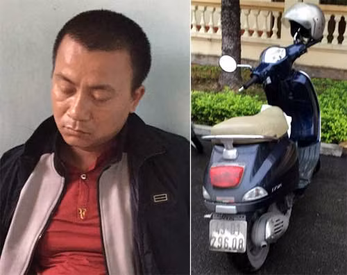 Ảnh tên Thắng và tang vật.