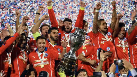 Chile lần đầu tiên lên ngôi số một Nam Mỹ (Ảnh – BBC)