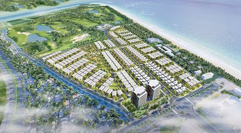 Phối cảnh khu The Luxury hướng nhìn ra biển. Phối cảnh khu The Luxury hướng nhìn ra biển.