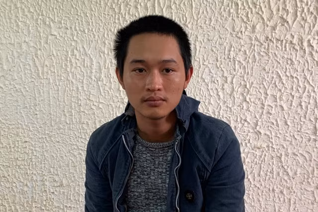 Đối tượng Nguyễn Kiên tại cơ quan Công an.
