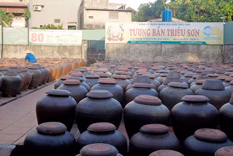 Sân tương chờ ngấu tại một cơ sở sản xuất.