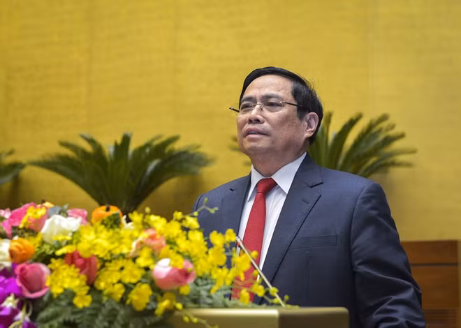Đồng chí Phạm Minh Chính phát biểu tại Hội nghị.