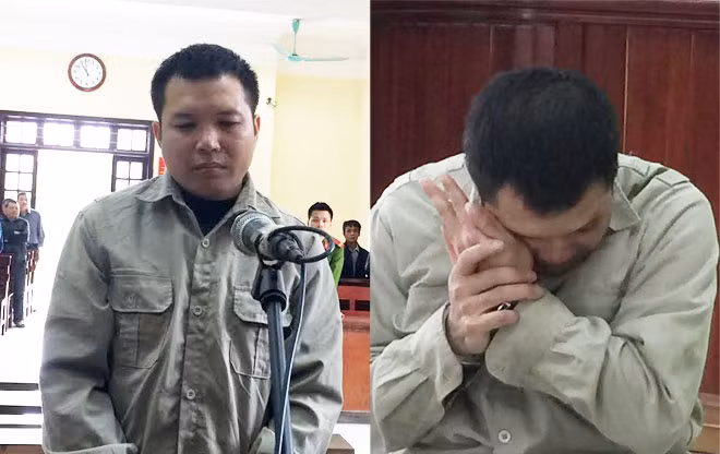 Bị cáo Dương Công Trọng trước vành móng ngựa và những giọt nước mặt hối hận muộn màng (ảnh phải)...