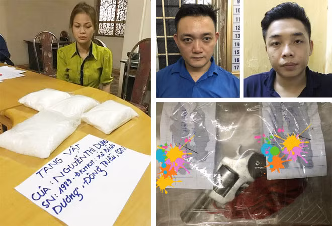 Các đối tượng và tang vật.