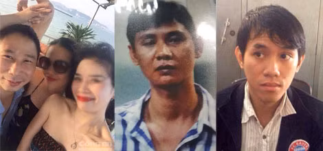 Hoàng Lại Nam, tên tội phạm giả điên khi bị bắt (ảnh trái); đối tượng Đăng Công Minh (ảnh giữa) và đối tượng Lâm Minh Lý.