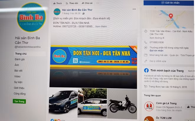 Các thông tin, chương trình hỗ trợ đưa rước khách miễn phí khi đã sử dụng rượu, bia được đăng tải trên các trang web, Fanpage của các nhà hàng, quán ăn.