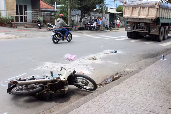 Hiện trường vụ tai nạn.
