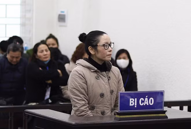 Bị cáo Lan tại phiên xử.