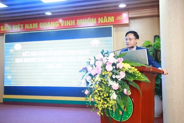 Ông Phạm Đức Nghiệm - Phó Cục trưởng Cục phát triển thị trường và doanh nghiệp Khoa học và Công nghệ, Bộ Khoa học và Công nghệ phát biểu.