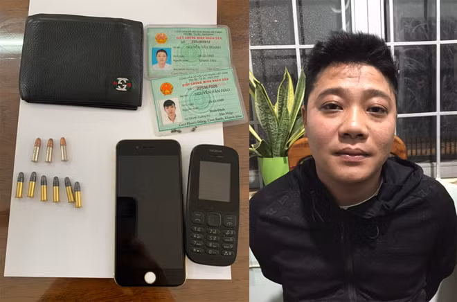 Đối tượng Chuyên Phi Cường và tang vật bị thu giữ.