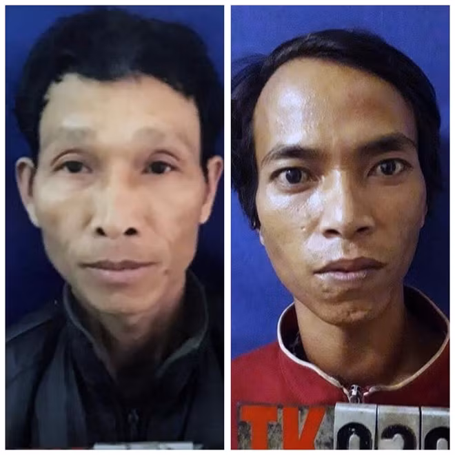 Đối tượng Phạm Đình Sơn (trái) và Nguyễn Trung Chín (phải).