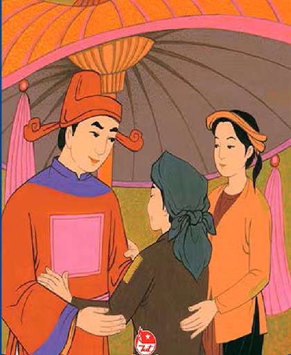 Tranh minh họa truyện “Tống Trân - Cúc Hoa”.
