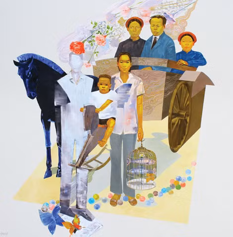 Tác phẩm “Mùa hè đầy màu sắc 1”, 2012 - sơn dầu của họa sĩ Đào Quốc Huy. Tác phẩm “Mùa hè đầy màu sắc 1”, 2012 - sơn dầu của họa sĩ Đào Quốc Huy.