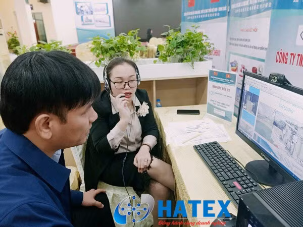 Một số hình ảnh tại phiên giao dịch trực tuyến giữa các doanh nghiệp Việt Nam và Trung Quốc tại Hải Phòng (ảnh: Hatex)
