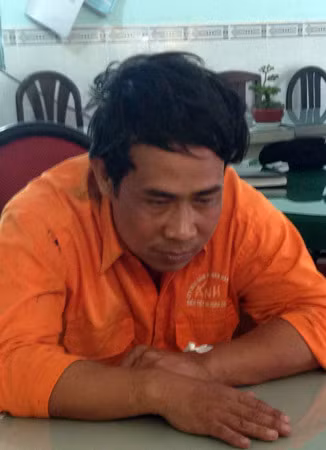 Trần Văn Diệp tại cơ quan Công an.