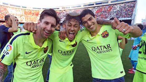 Bộ ba MSN (Messi - Nemar - Luis Suarez ) những người góp công lớn giúp Barca vô địch mùa này. Trong trận đấu với Atletico, Messi tỏa sáng với bàn thắng duy nhất, Neymar bỏ lỡ một cơ hội ngon ăn, còn Suarez ngồi ngoài vì chấn thương.