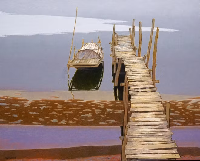 Bến vắng (sơn dầu, 120cmx150cm, 2016)