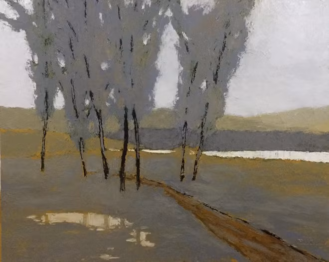 Chiều đông (sơn dầu, 80cmx100cm, 2016)