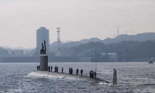 Tàu ngầm tấn công USS North Carolina của Mỹ sắp đến Hàn Quốc. Ảnh: Pinterest.