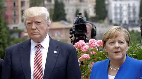 Tổng thống Mỹ Donald Trump và Thủ tướng Đức Angela Merkel.