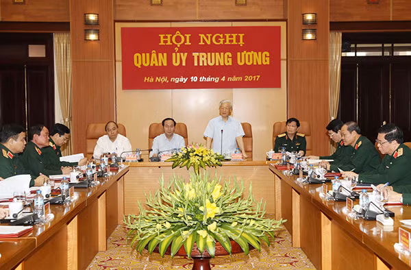Tổng Bí thư Nguyễn Phú Trọng, Bí thư Quân ủy Trung ương phát biểu tại hội nghị. Ảnh: TTXVN. Tổng Bí thư Nguyễn Phú Trọng, Bí thư Quân ủy Trung ương phát biểu tại hội nghị. Ảnh: TTXVN.