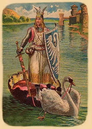 Hiệp sĩ Lohengrin trong một tấm thiệp cổ. Hiệp sĩ Lohengrin trong một tấm thiệp cổ.