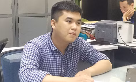 Đào Ngọc Khánh tại Cơ quan Công an.