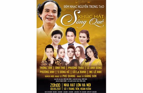 Poster quảng cáo đêm nhạc duy nhất của nhà thơ, nhạc sĩ Nguyễn Trọng Tạo.