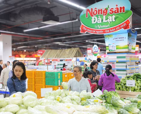 Quầy nông sản Đà Lạt tại VinMart Biên Hòa
