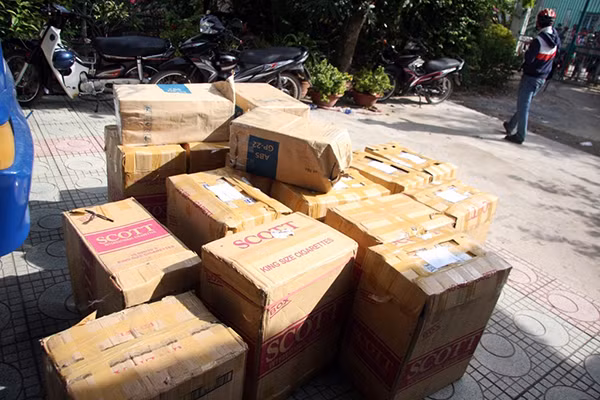 Thuốc lá lậu bị QLTT bắt giữ.