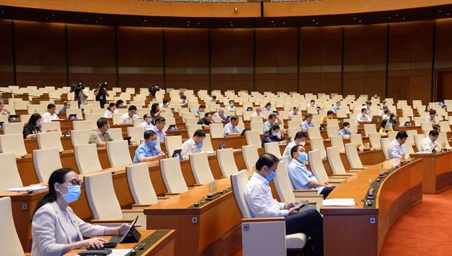 Các đại biểu dự Hội nghị tại điểm cầu Hà Nội