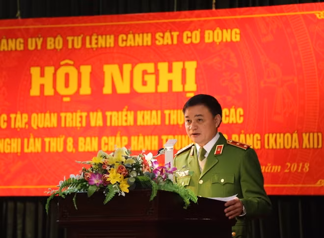 Tư lệnh CSCĐ Phạm Quốc Cương phát biểu khai mạc hội nghị