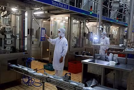 Nhà máy Sữa Việt Nam của Vinamilk được trang bị dây chuyền sản xuất sữa tươi tiệt trùng với thiết bị hiện đại và công nghệ sản xuất tiên tiến hàng đầu hiện nay.