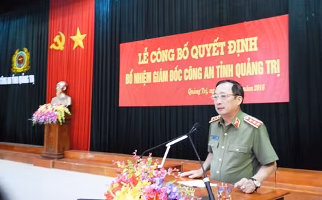 Thứ trưởng Nguyễn Văn Thành chủ trì buổi lễ công bố quyết định bổ nhiệm Giám đốc Công an tỉnh Quảng Trị