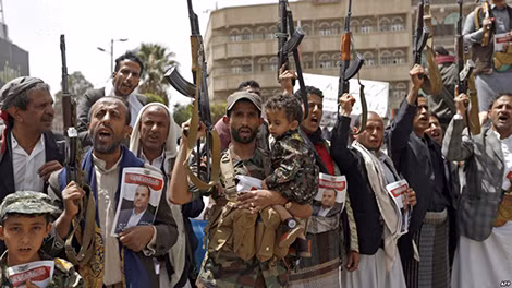 Các tay súng Houthi tại Yemen.