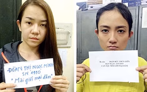 Hai bị can Minh (trái) và Liên.