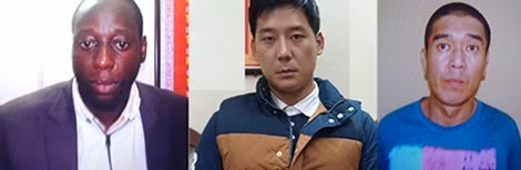 Trùm lừa đảo quý bà qua mạng James Anyasi, đối tượng Kim Won-Hoon và đối tượng Lee Tae-Hee.