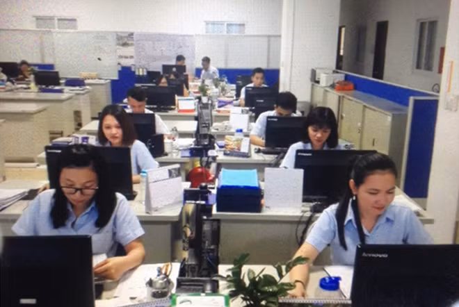 Các công nhân tích cực làm việc