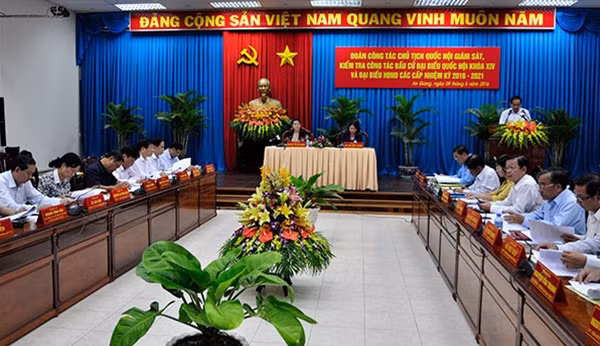 Các đại biểu tham gia buổi làm việc.