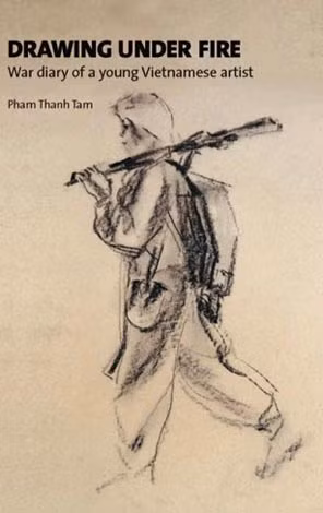 Bìa cuốn nhật ký "Vẽ dưới hầm lửa đạn", xuất bản tại Anh.