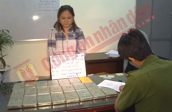 Đối tượng Phan Thị Đào và tang vật vụ án