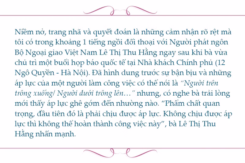 Người phát ngôn Bộ Ngoại giao Việt Nam Lê Thị Thu Hằng: “Tôi đã tập để… không nhăn trán!” ảnh 2