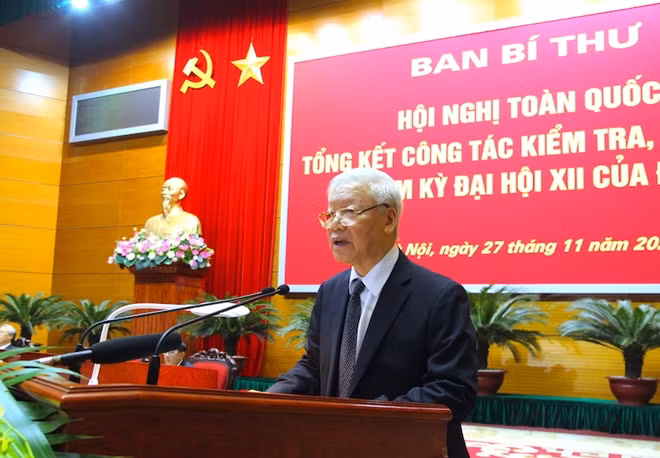 Tổng Bí thư, Chủ tịch nước Nguyễn Phú Trọng phát biểu chỉ đạo hội nghị.