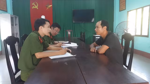 Đối tượng Hoàng Trọng Đại tại Cơ quan công an.