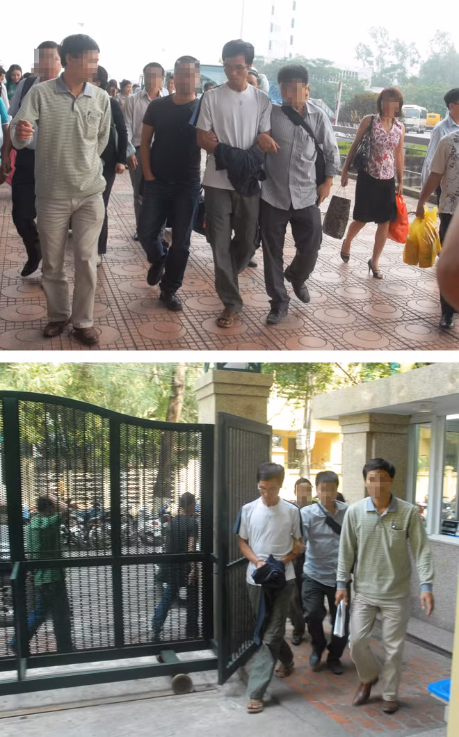 Cơ quan Công an khá vất vả trong việc di lý đối tượng Bùi Tiến Hà (x) từ Yên Bái về Hà Nội.