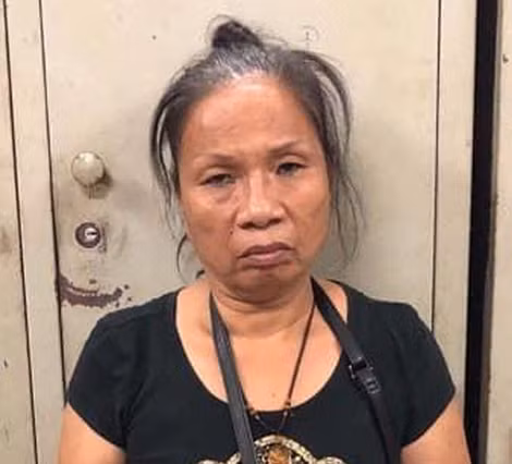 "Lão bà" Trần Kim Oanh tại cơ quan Công an.