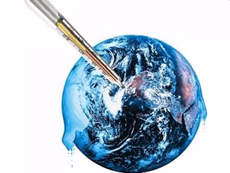 Áp phích của Chương trình Môi trường Liên Hiệp Quốc (UNEP) kêu gọi nhân loại hãy chung tay làm giảm tiến trình trái đất đang ấm dần lên.